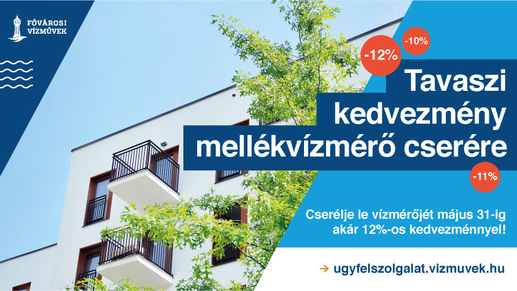 Tavaszi kedvezmény mellékmérő cserére. Cserélje le vízmérőjét május 31-ig akár 12%-os kedvezménnyel!