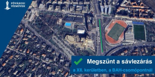 A képen a BAH-csomópontnál korábban lezárt szakaszt jelöltük a térképen.