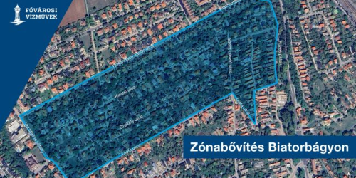 A térképen a biatorbágyi zónabővítés miatt nyomáscsökkenéssel, vízzavarosodással érintett területet jelöltük, amely 2025. július 8-án 8:00 és 12:00 óra között fordulhat elő.