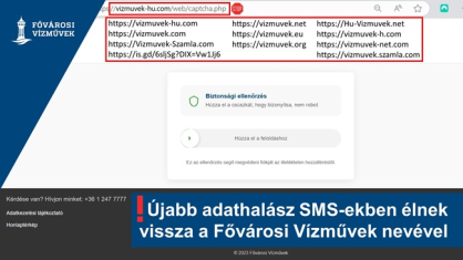 A képen a hamisított adathalász honlapokról készítettünk egy képernyőfotót.