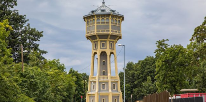 a képen a Eötvös úti víztorony látható