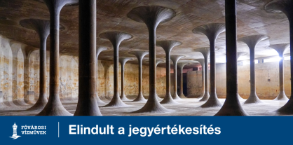 A képen a Rákosszentmihályi víztároló medence belső tere látható. 