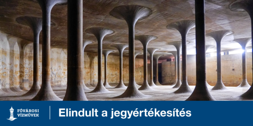 A képen a Rákosszentmihályi víztároló medence belső tere látható. 